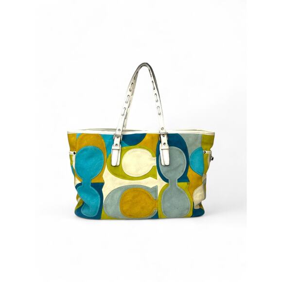 Coach 2010 Limited Edition Optic Signature C Patchwork Suede Gallery Tote - Picture 3 of 12